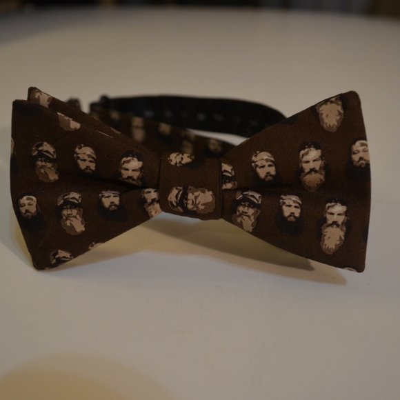 Bow Tie Duck Dynasty A/E Adjustable to20' Hand Made Faces Images Print Brown Men - Picture 1 of 8